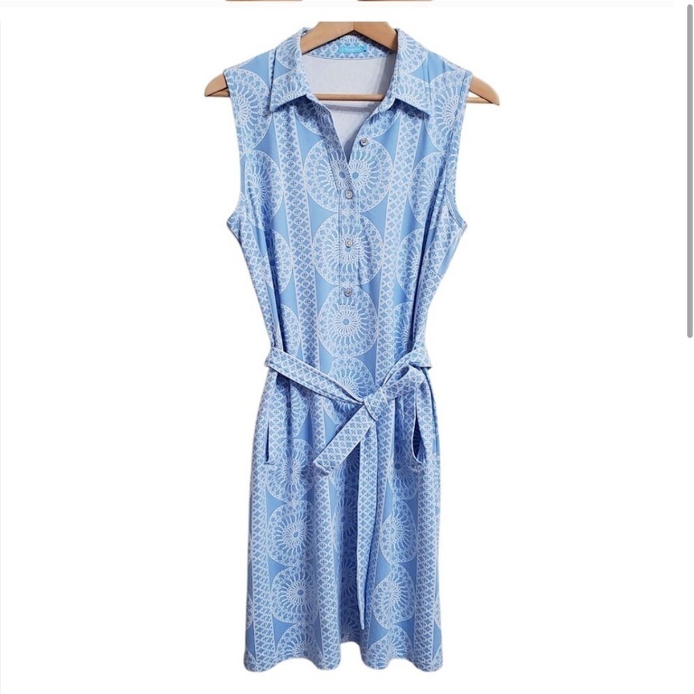 J. McLaughlin blue and white sleeveless dress size XS